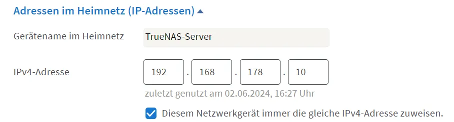 DHCP FritzBox